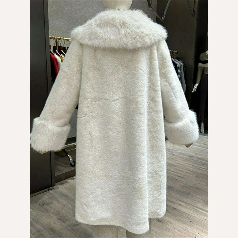 KIMLUD, Faux Mink Fur Coat 2024 Winter New Fashion Thick Warmth Fur Coat, KIMLUD Womens Clothes