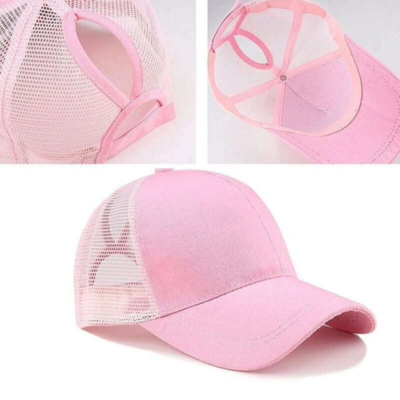 KIMLUD, Female Adjustable Hip Hop Hats 2020 Ponytail Baseball Cap Women Snapback Hat Mesh Caps Summer Breathable Mesh Sun Hat For Ladies, KIMLUD Womens Clothes
