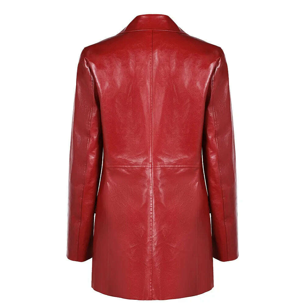 Female Web Cosplay Madame Jacket Costume Movie Role Play For Adult Women Outfit Fantasy Leather Coat Halloween Carnival Suit - KIMLUD