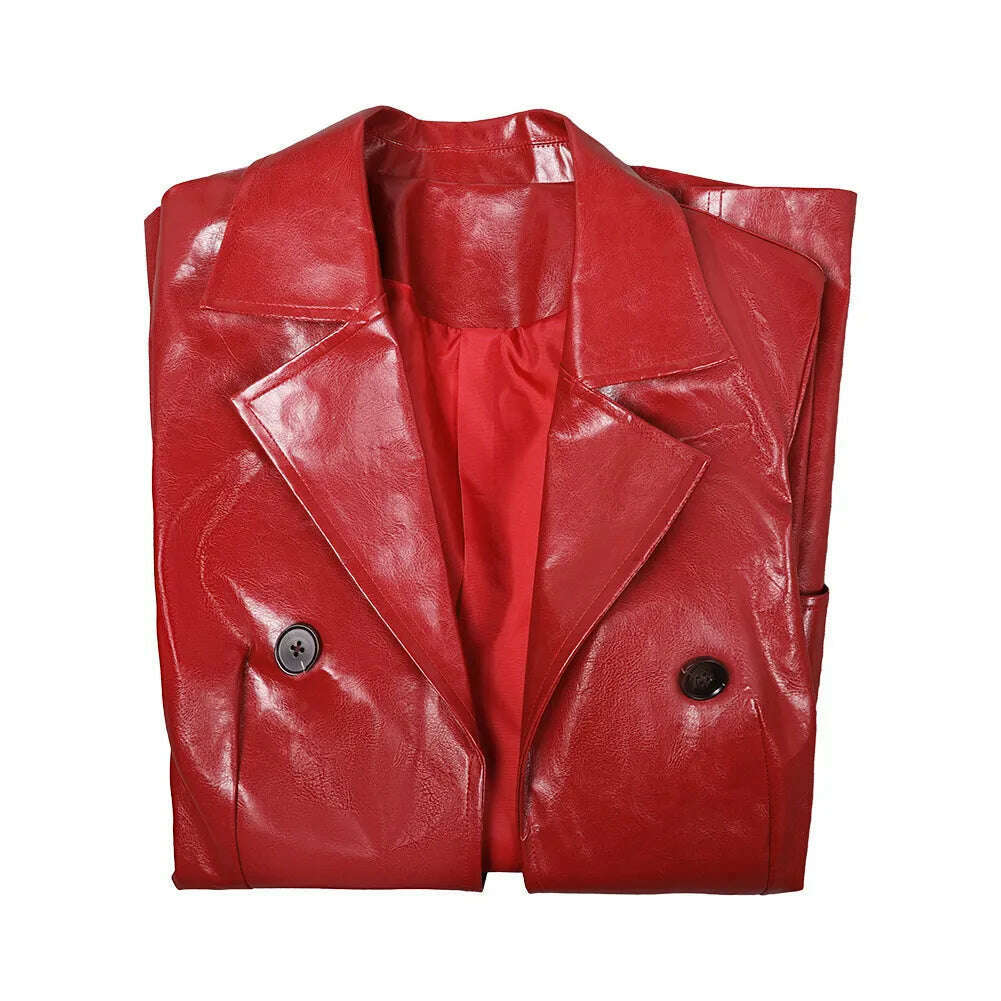 Female Web Cosplay Madame Jacket Costume Movie Role Play For Adult Women Outfit Fantasy Leather Coat Halloween Carnival Suit - KIMLUD