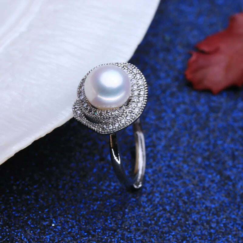FENASY New Natural Freshwater Pearl Rings For Women Pearl Jewelry Exquisite 925 Sterling Silver Party Ring Fine Jewelry - KIMLUD