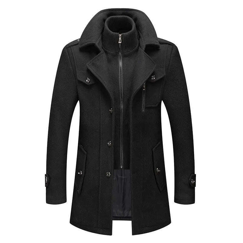 KIMLUD, FGKKS 2022 Men's Winter Wool Coat a Winter New Cashmere Plus Cotton Thickening Warm Coat High Quality Design Wool Coat Men, KIMLUD Womens Clothes