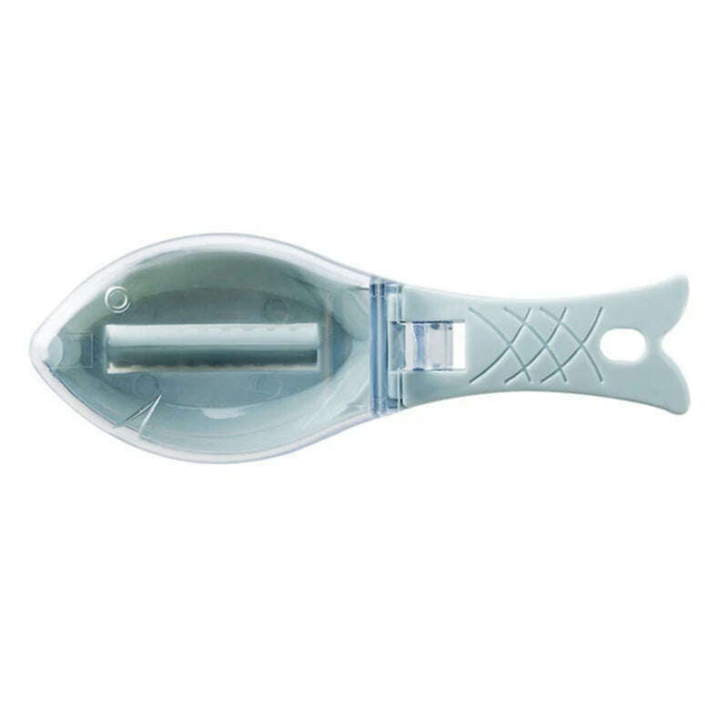 Fish Skin Brush Kitchen Tools Fish Scale with Lid Scraping Fishing Scale Brush Fish Skin Graters Cleaning Peeler Seafood Tool - KIMLUD