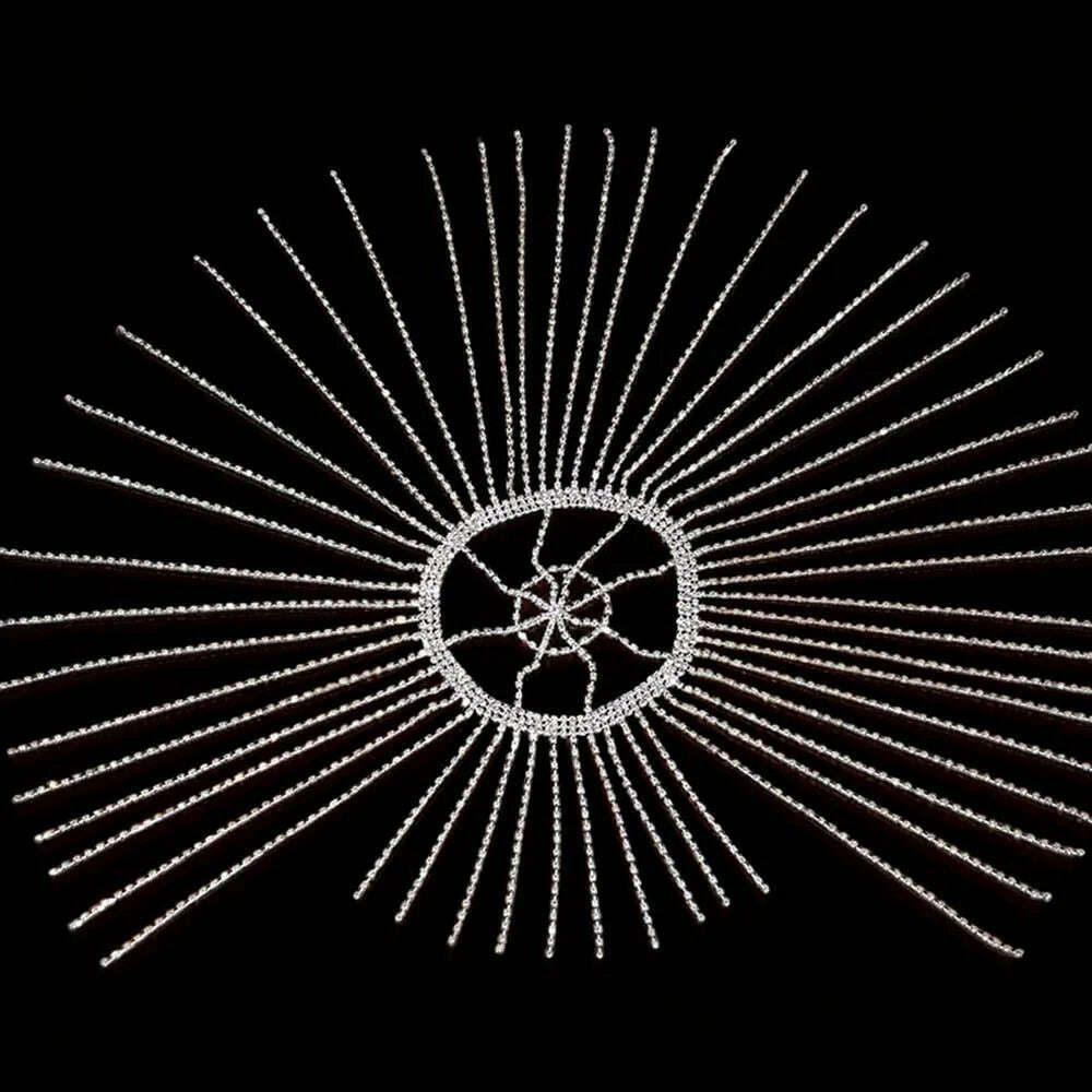 Flash Tassel Rhinestone Cap Headpiece Crystal Head Chain Jewelry Belly Party Dance Wedding 1920s Hair Accessories for Women Gift - KIMLUD