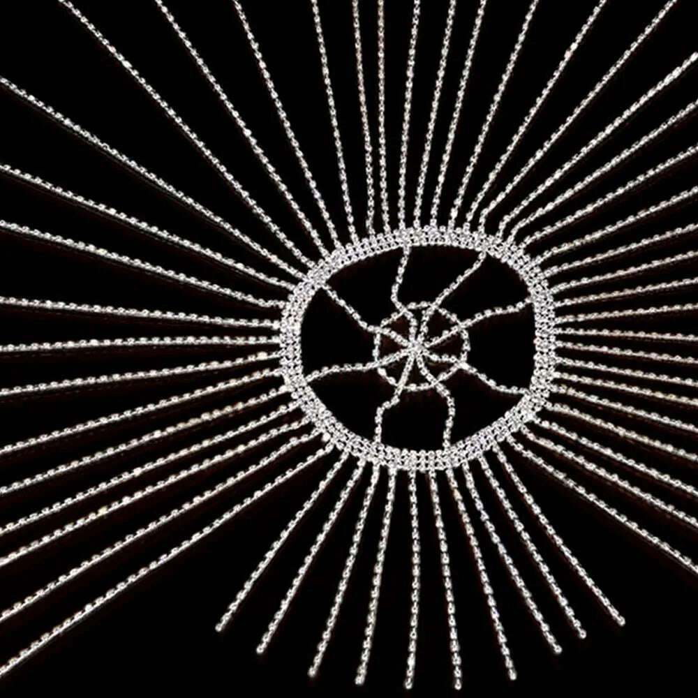 Flash Tassel Rhinestone Cap Headpiece Crystal Head Chain Jewelry Belly Party Dance Wedding 1920s Hair Accessories for Women Gift - KIMLUD