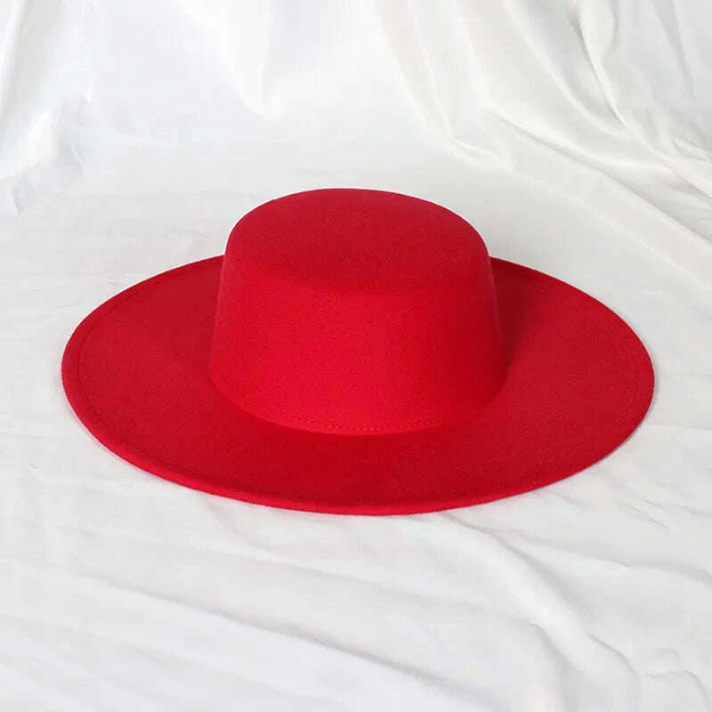 Flat top French fedora classic men's and women's jazz hat Panama hat church hat chapeau femme hats for woman