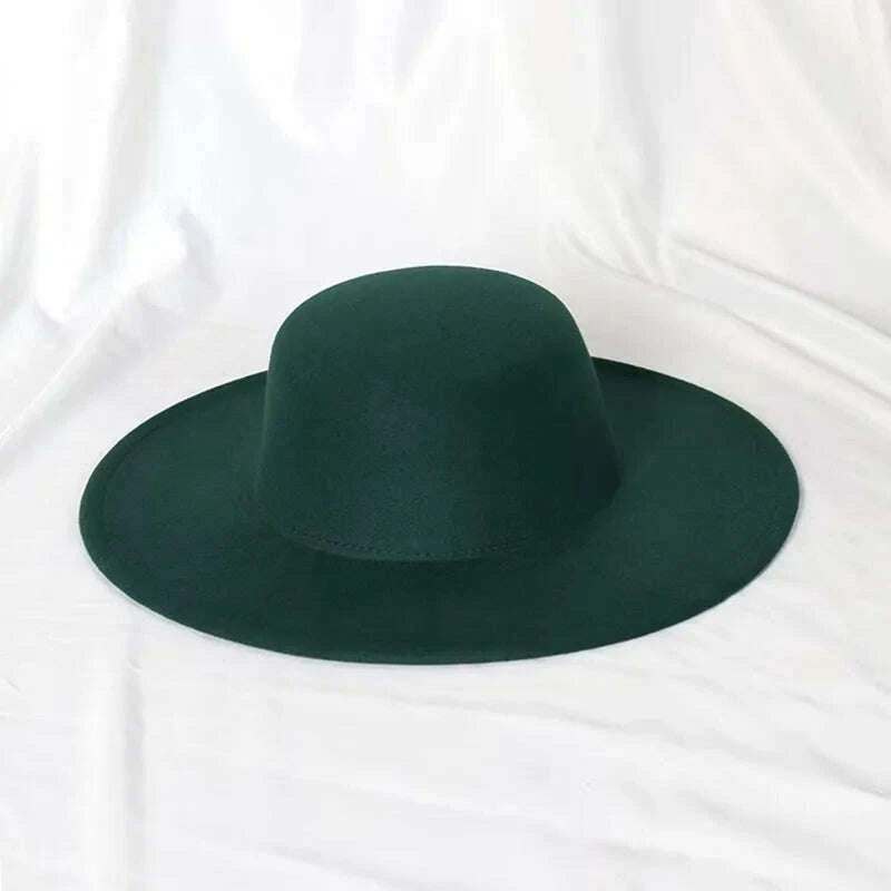 Flat top French fedora classic men's and women's jazz hat Panama hat church hat chapeau femme hats for woman
