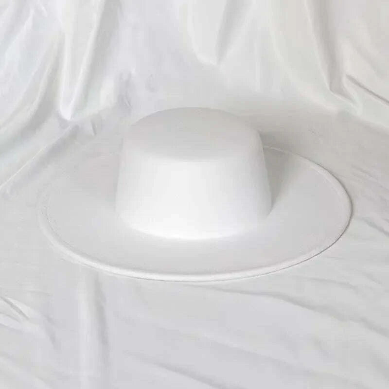 Flat top French fedora classic men's and women's jazz hat Panama hat church hat chapeau femme hats for woman