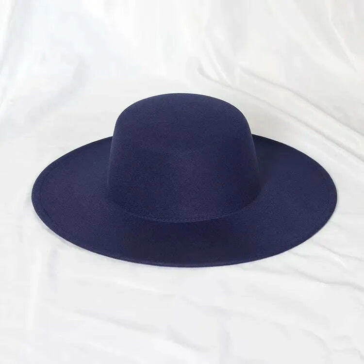 Flat top French fedora classic men's and women's jazz hat Panama hat church hat chapeau femme hats for woman