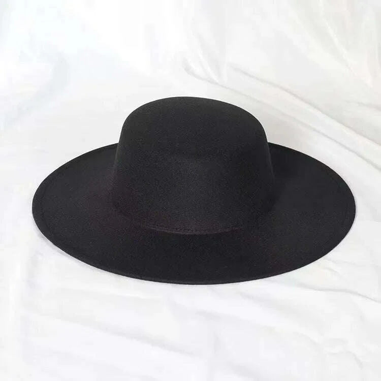 Flat top French fedora classic men's and women's jazz hat Panama hat church hat chapeau femme hats for woman