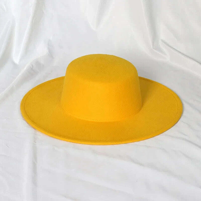 Flat top French fedora classic men's and women's jazz hat Panama hat church hat chapeau femme hats for woman