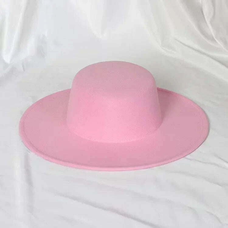 Flat top French fedora classic men's and women's jazz hat Panama hat church hat chapeau femme hats for woman
