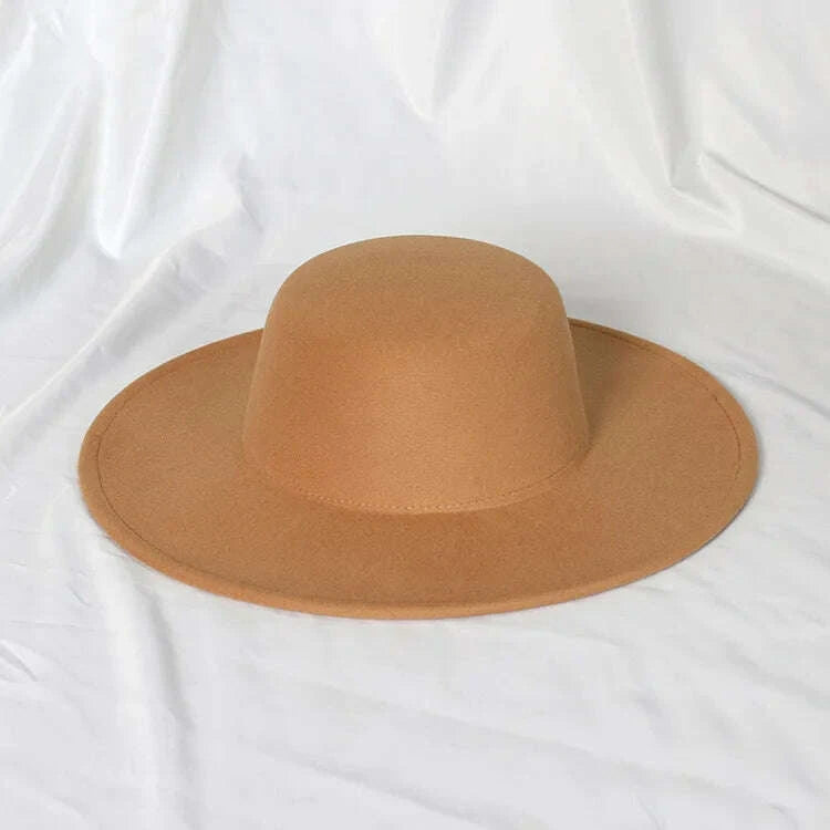 Flat top French fedora classic men's and women's jazz hat Panama hat church hat chapeau femme hats for woman