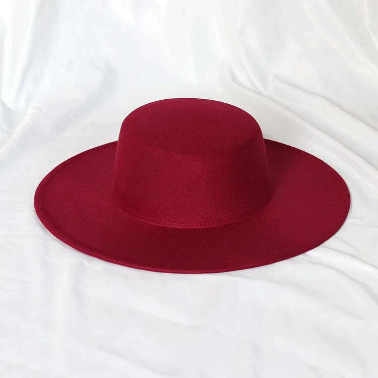 Flat top French fedora classic men's and women's jazz hat Panama hat church hat chapeau femme hats for woman