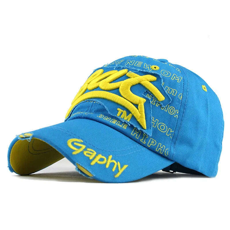 KIMLUD, [FLB] Wholesale Snapback Hats Baseball Cap Hats Hip Hop Fitted Cheap Hats For Men Women Gorras Curved Brim Hats Damage Cap F248, F248 Blue, KIMLUD APPAREL - Womens Clothes