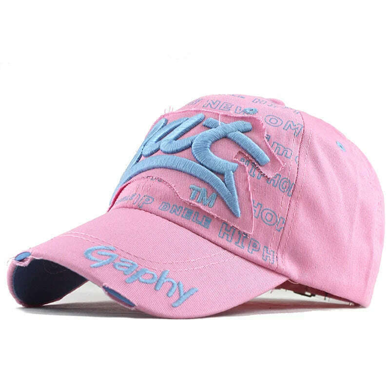 KIMLUD, [FLB] Wholesale Snapback Hats Baseball Cap Hats Hip Hop Fitted Cheap Hats For Men Women Gorras Curved Brim Hats Damage Cap F248, F248 Pink, KIMLUD APPAREL - Womens Clothes