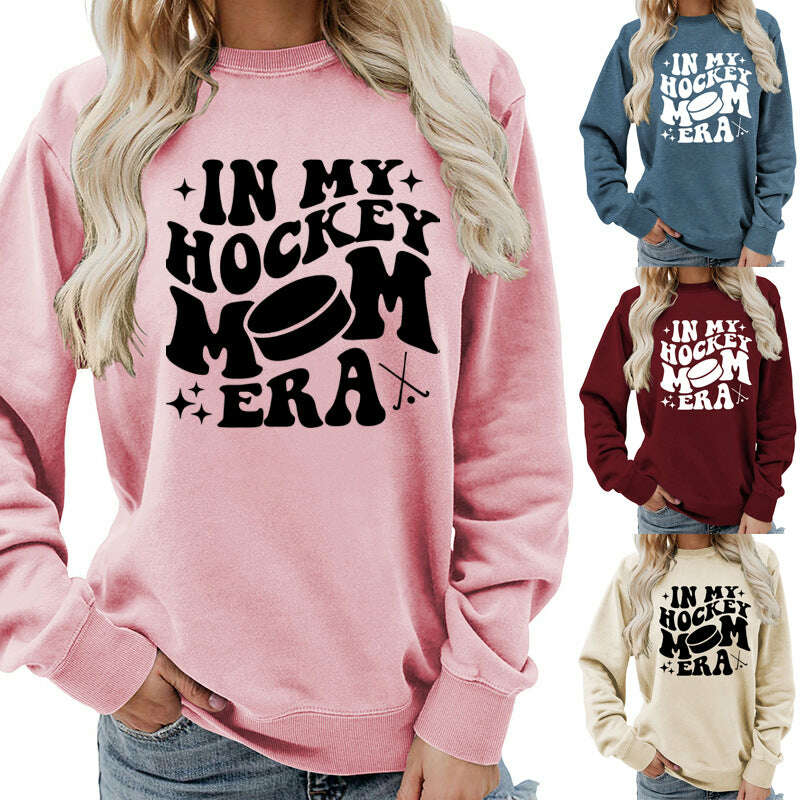 Fleece Sweatshirt Graphic Print Cozy Loungewear Pink KIMLUD