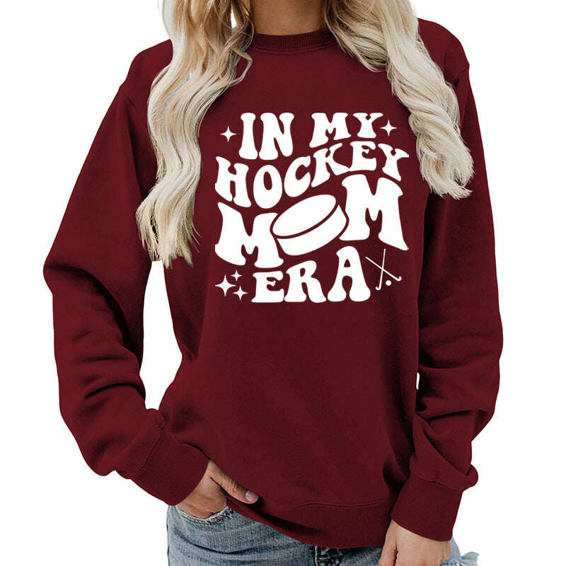 Fleece Sweatshirt Graphic Print Cozy Loungewear Pink KIMLUD
