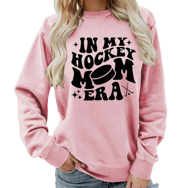 Fleece Sweatshirt Graphic Print Cozy Loungewear Pink KIMLUD