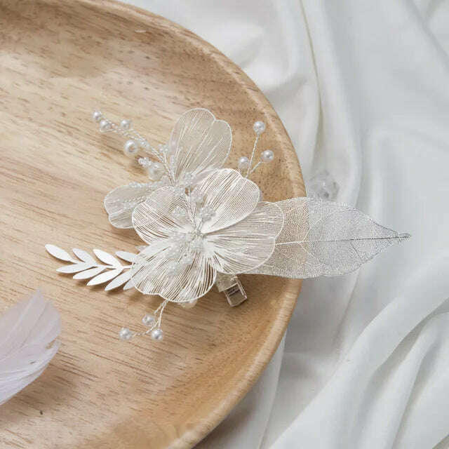 KIMLUD, Flower Hairband Bridal Hair Jewelry Pearl Crystal Headband Birthday Party Tiara Wedding Hair Accessories For Women Marrige Crown, 20, KIMLUD Womens Clothes