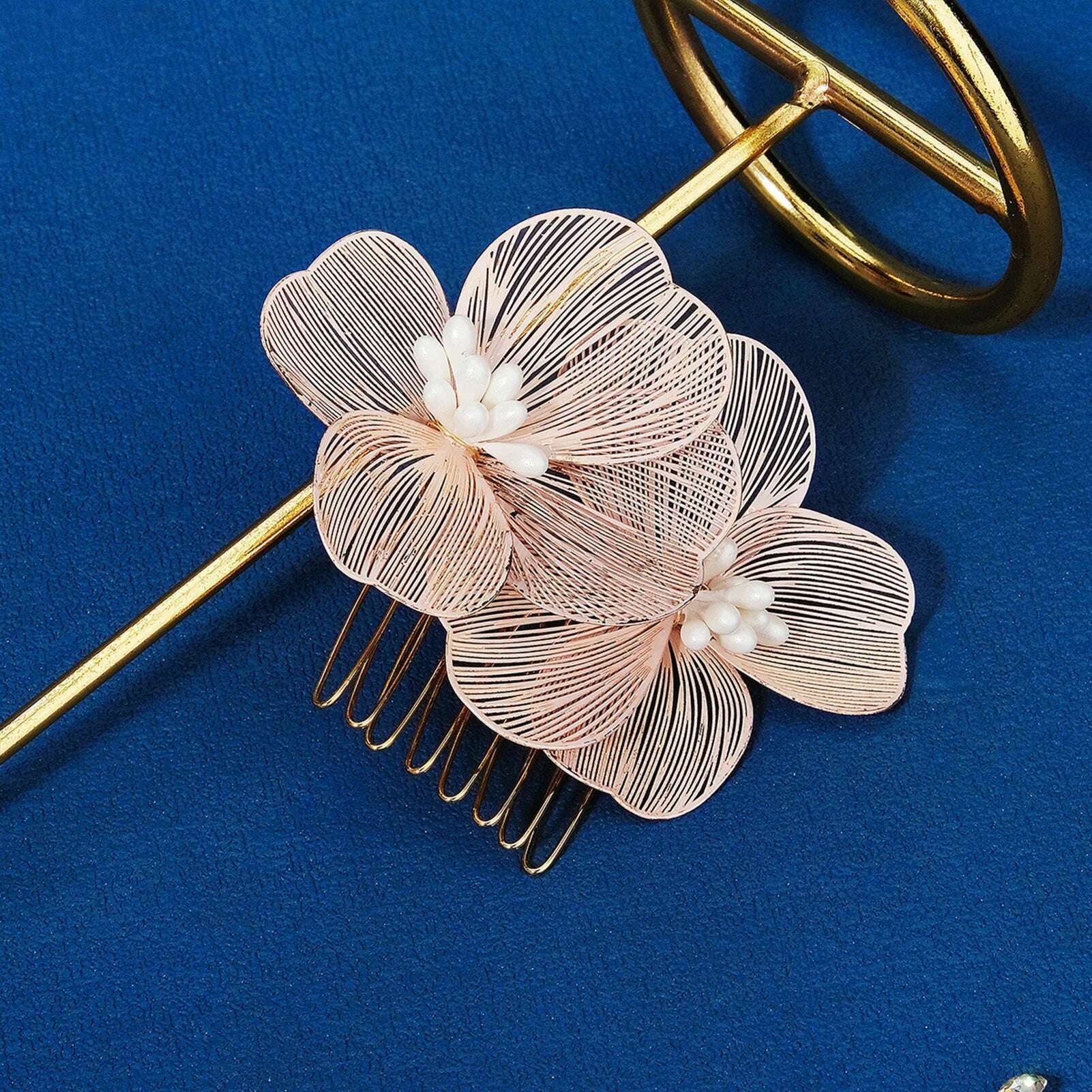 Flower Hairband Bridal Hair Jewelry Pearl Crystal Headband Birthday Party Tiara Wedding Hair Accessories For Women Marrige Crown - KIMLUD