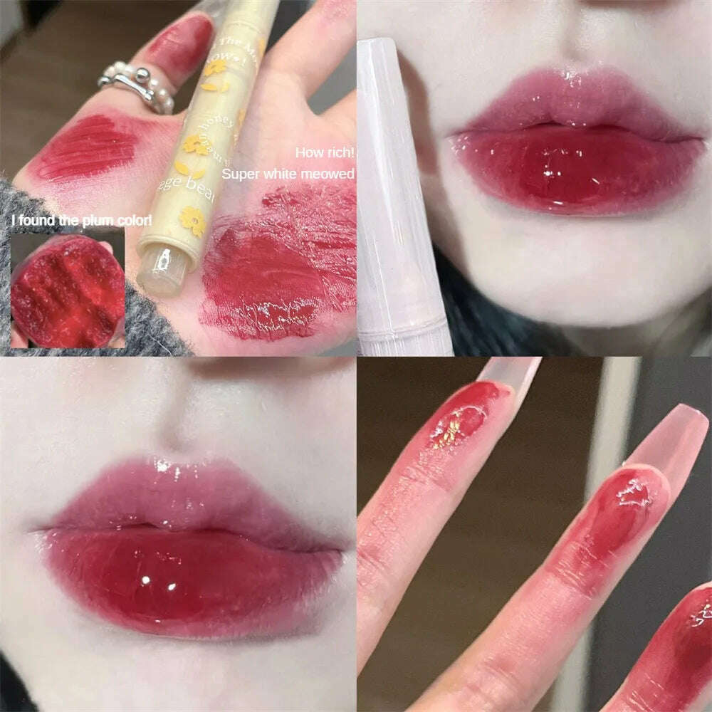 KIMLUD, Flower Jelly Lipstick Makeup Love Shape Lip Mirror Water Light Long-lasting Moisture Lipgloss Women Professional Beauty Cosmetic, 05 / CHINA, KIMLUD Womens Clothes