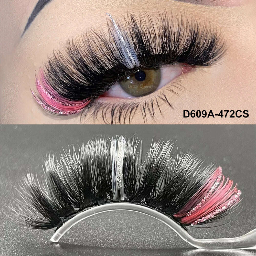 KIMLUD, Fluffy Glitter Ombre Colored Lashes 5D Natural Mink Lashes Bulk Wholesale Magnetic Eyelashes Extension Makeup Lash Box Packaging, SF05, KIMLUD Women's Clothes