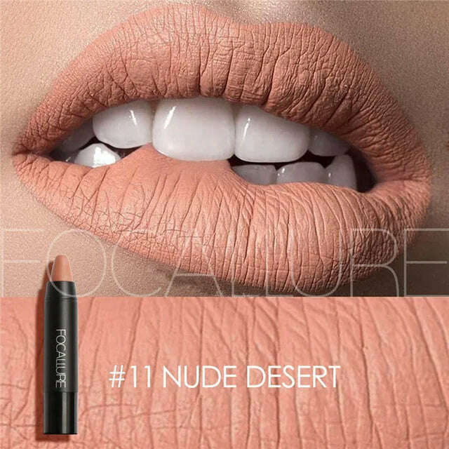 KIMLUD, FOCALLURE Matte Lipstick 19 Colors Waterproof Long-lasting Easy to Wear Professional Lipstick Nude Lipstick, 11, KIMLUD Women's Clothes