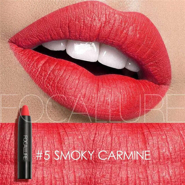 KIMLUD, Focallure Matte Lipstick 19 Colors Waterproof Matte Lipsticks Soft Texture Lip Stick Cosmetic Sext Red Nude Lip Makeup Batom, 05, KIMLUD Womens Clothes