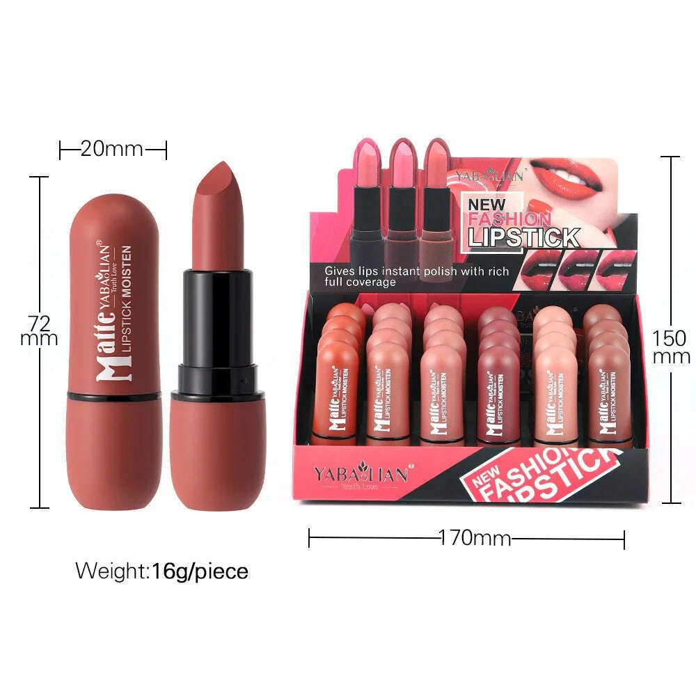 Fog Matte Lipstick Long Lasting Waterproof Lip Stick Smudge-free Classic Highly Pigmented Velvet Finish Lip Tint Makeup Cosmetic - KIMLUD