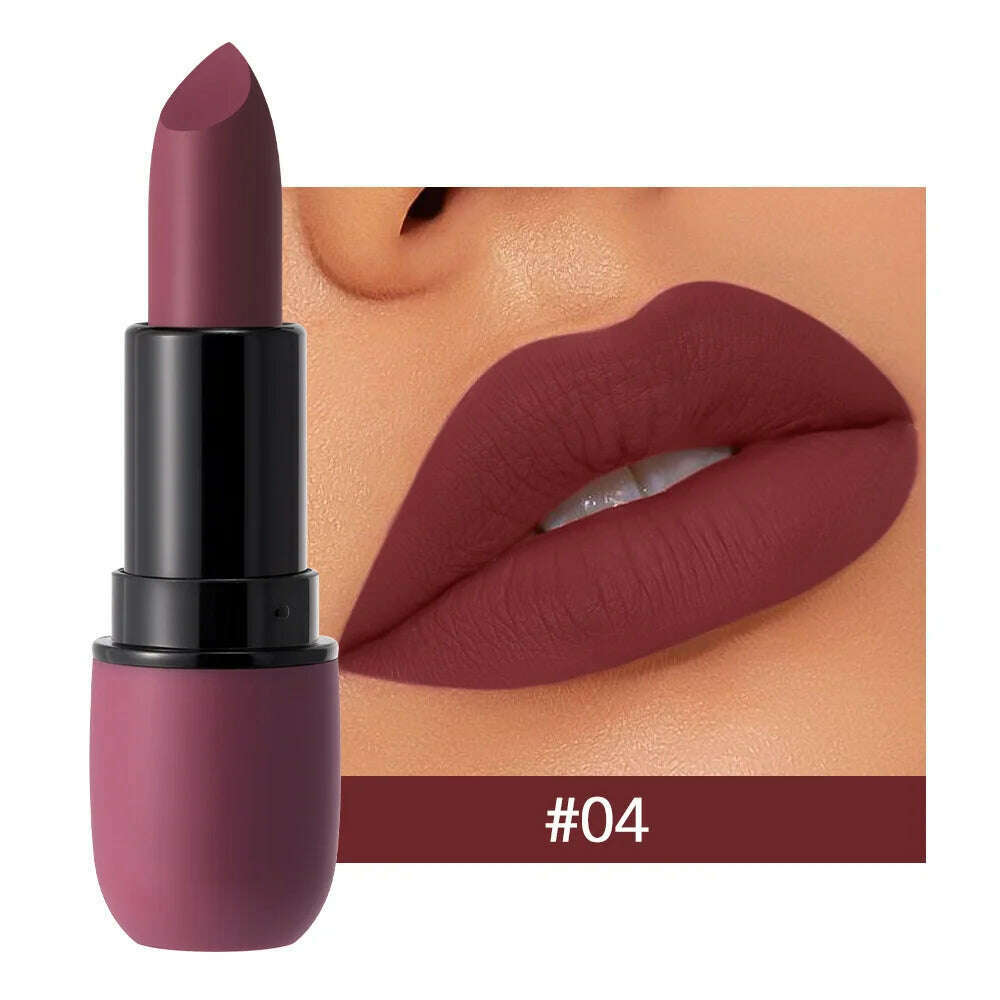 Fog Matte Lipstick Long Lasting Waterproof Lip Stick Smudge-free Classic Highly Pigmented Velvet Finish Lip Tint Makeup Cosmetic - KIMLUD
