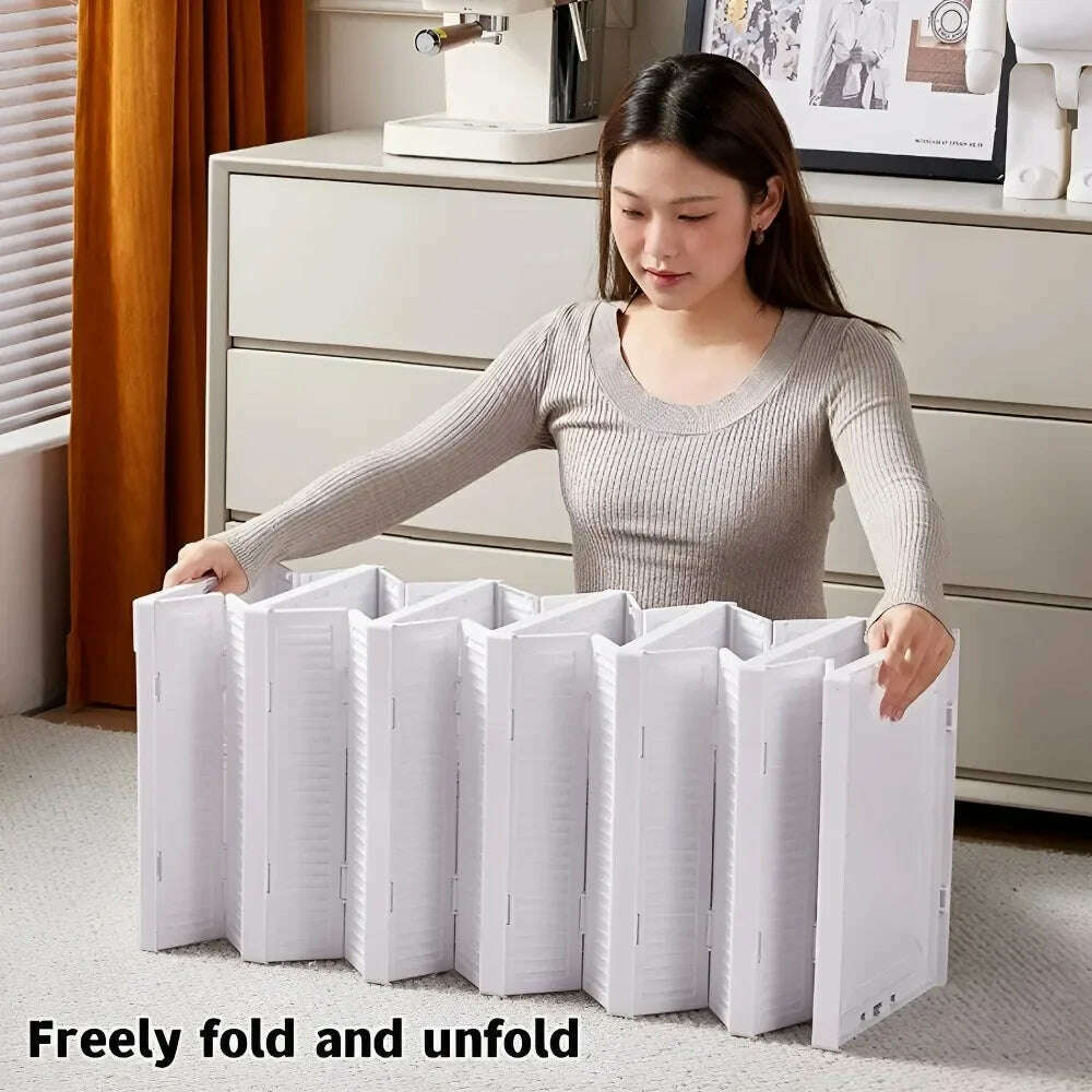 Foldable Shoe Racks Stackable Transparent Shoe Rack Multi Layer Installation Free Dustproof Sneaker Shoes Storage Organizers Box - KIMLUD