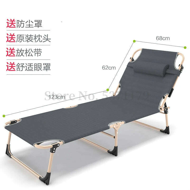 KIMLUD, Folding bed single lunch break bed recliner nap adult office escort simple beach convenient marching home, chair 15, KIMLUD Womens Clothes