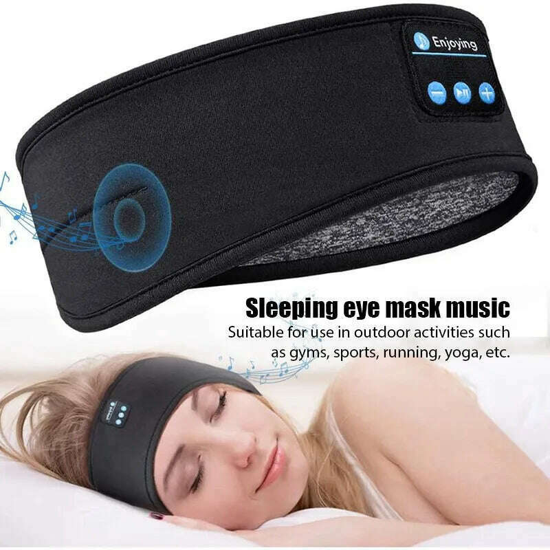 KIMLUD, Fone Bluetooth Earphones Sports Sleeping Headband Elastic Wireless Headphones Music Eye Mask Wireless Bluetooth Headset Headband, KIMLUD Women's Clothes