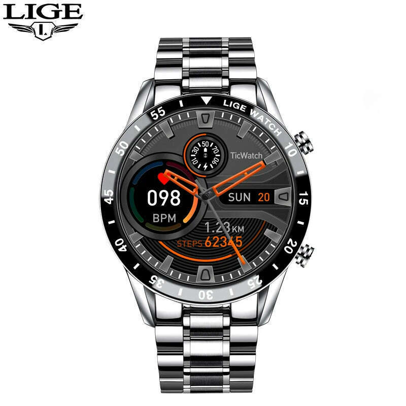 For All Smartphone To Connect HD Bluetooth Call Smart Watch Men Sports Fitness Waterproof Smartwatch Tracker Heart Monitor - KIMLUD