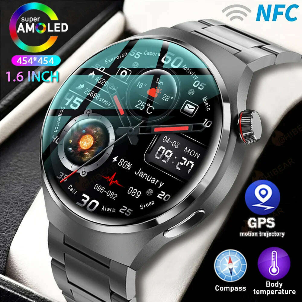 KIMLUD, For HUAWEI GT4 Pro GPS NFC Smart Watch Men 360*360 AMOLED Screen Heart rate Bluetooth Call IP68 Waterproof Man Smartwatch 2024, KIMLUD Womens Clothes