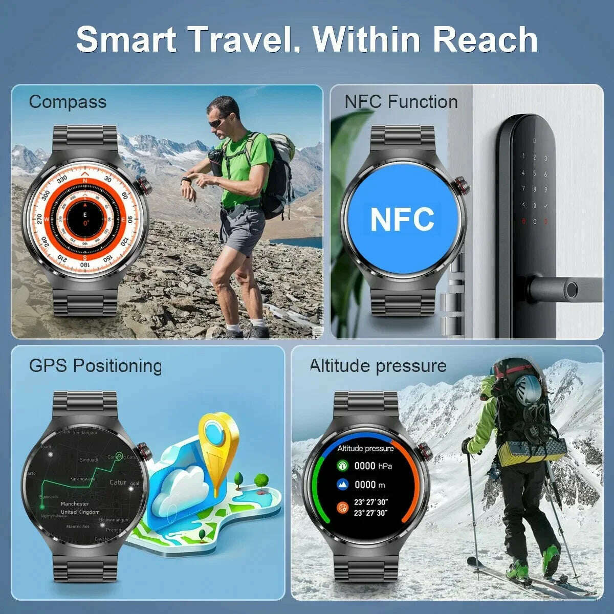 KIMLUD, For Huawei GT4 PRO Smart Watch Men Watch 4 Pro AMOLED HD Screen Bluetooth Call GPS NFC Heart rate Blood Pressure SmartWatch 2024, KIMLUD Womens Clothes