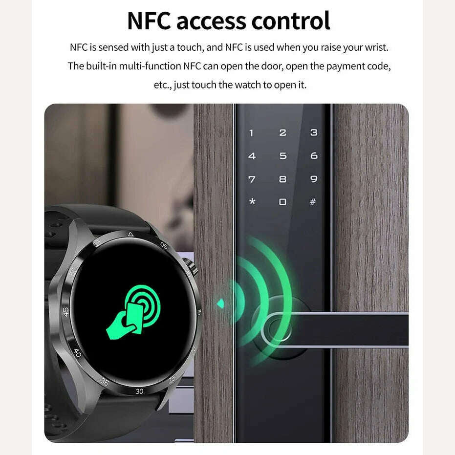 KIMLUD, For Huawei Xiaomi GT4 ProSmart Watch Men NFC GPS Tracker 1.6" HD Screen Heart Rate IP68 Waterproof BT Call SmartWatch 2024 New, KIMLUD Womens Clothes