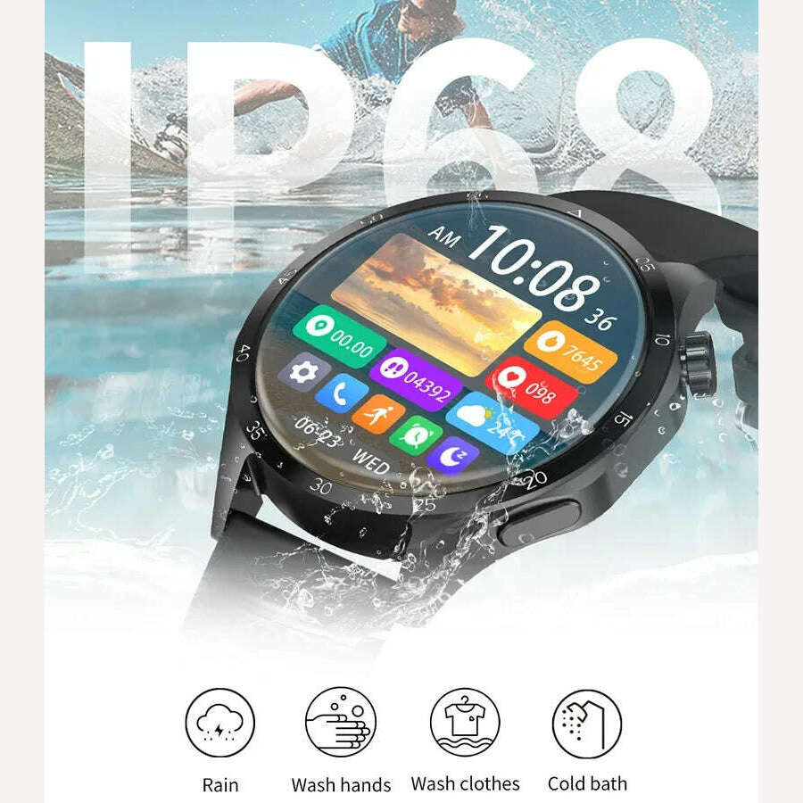 KIMLUD, For Huawei Xiaomi GT4 ProSmart Watch Men NFC GPS Tracker 1.6" HD Screen Heart Rate IP68 Waterproof BT Call SmartWatch 2024 New, KIMLUD Womens Clothes