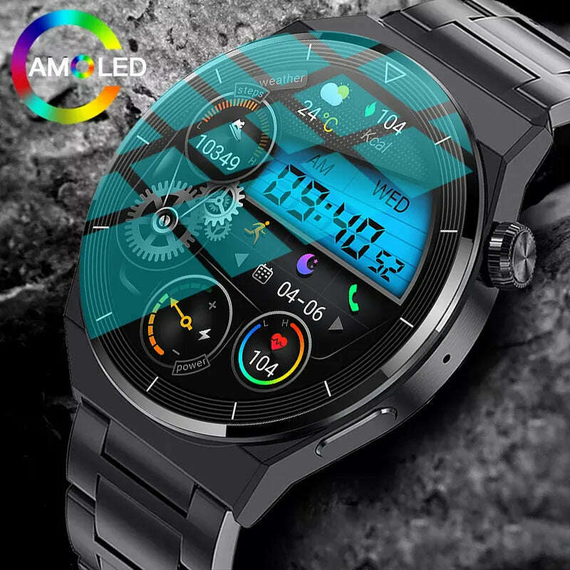 KIMLUD, For Huawei Xiaomi NFC Smart Watch Men GT3 Pro AMOLED 390*390 HD Screen Heart Rate Bluetooth Call IP68 Waterproof SmartWatch 2024, KIMLUD Womens Clothes