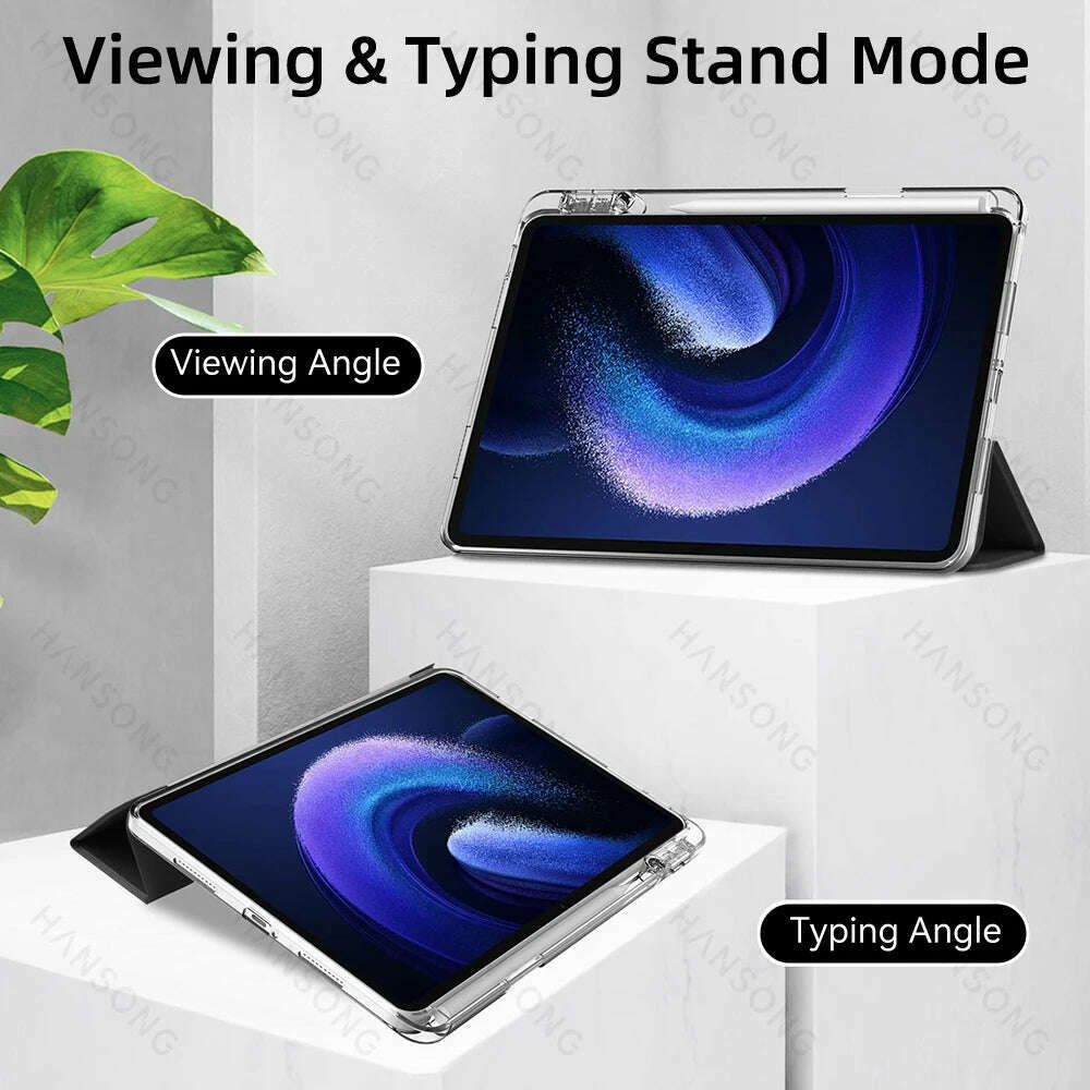 KIMLUD, For Mi Pad Case for Xiaomi Mi Pad 5 & 5 Pro 11 inch HD Transparent Case for Mi Pad 6 & 6 Pro 11 inch with Awake / Sleep Cover, KIMLUD Womens Clothes