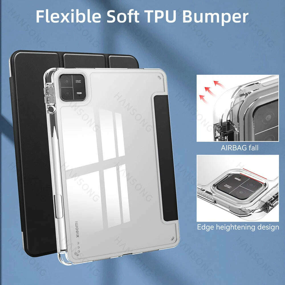 KIMLUD, For Mi Pad Case for Xiaomi Mi Pad 5 & 5 Pro 11 inch HD Transparent Case for Mi Pad 6 & 6 Pro 11 inch with Awake / Sleep Cover, KIMLUD Womens Clothes