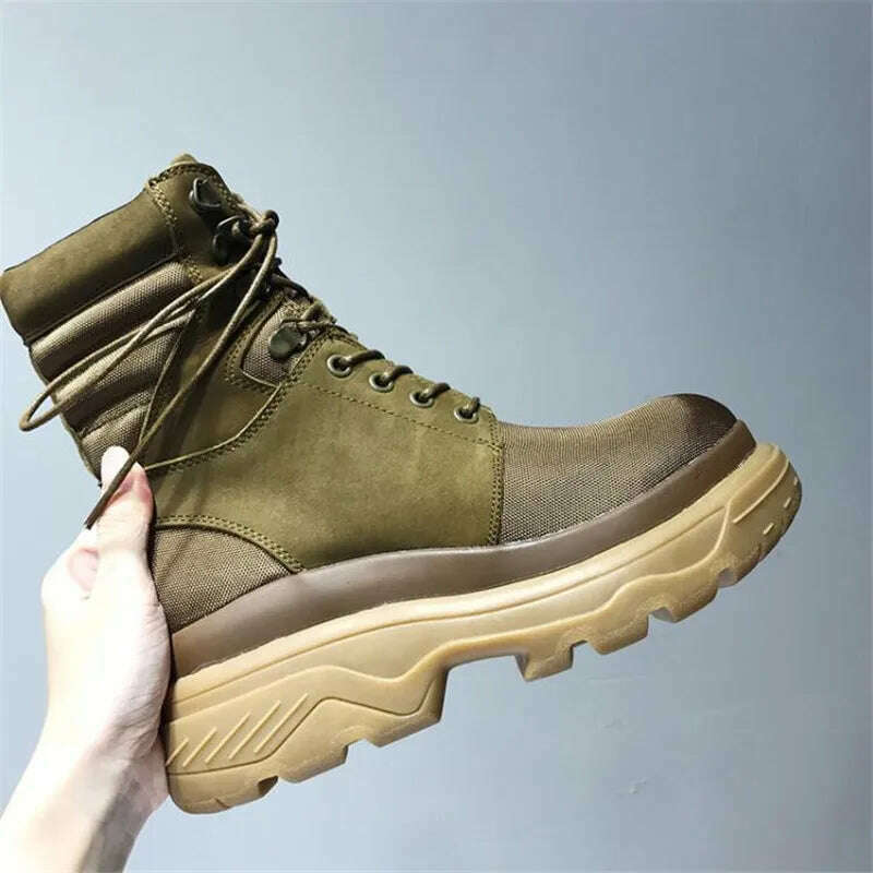 KIMLUD, Fornihapfirafs Patckwork High Top Woman Short Boots Platform Lace Up Women Ankle Boots Shoes Woman Cross-tied Women Boots Shoes, KIMLUD Women's Clothes