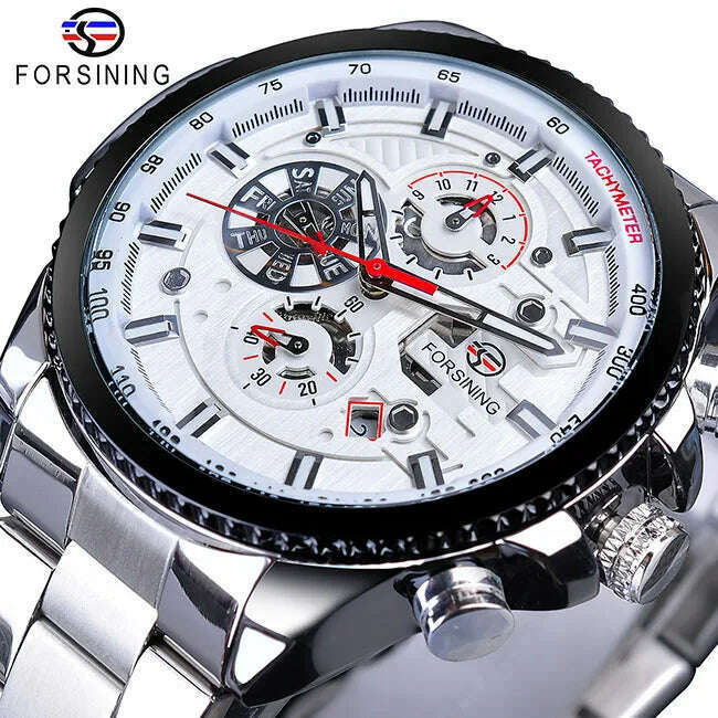 KIMLUD, Forsining 2019 3 Dial Calendar Multifunction Military Luminous Hand Mens Mechanical Sport Automatic Wrist Watch Top Brand Luxury, GMT1137-8 / CHINA, KIMLUD Womens Clothes