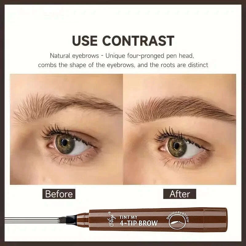 Four-Pronged Eyebrow Pencil Waterproof Long-Lasting Non-Decoloring Four-Pronged Wild Eyebrow Pencil Liquid Water Eyebrow Pencil