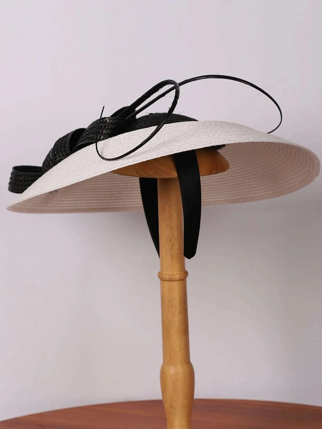FS Fascinators Black White Weddings Pillbox Hat For Women Church Hat Sraw Fedora Black Wide Ladies Dress Kentucky Derby Hats