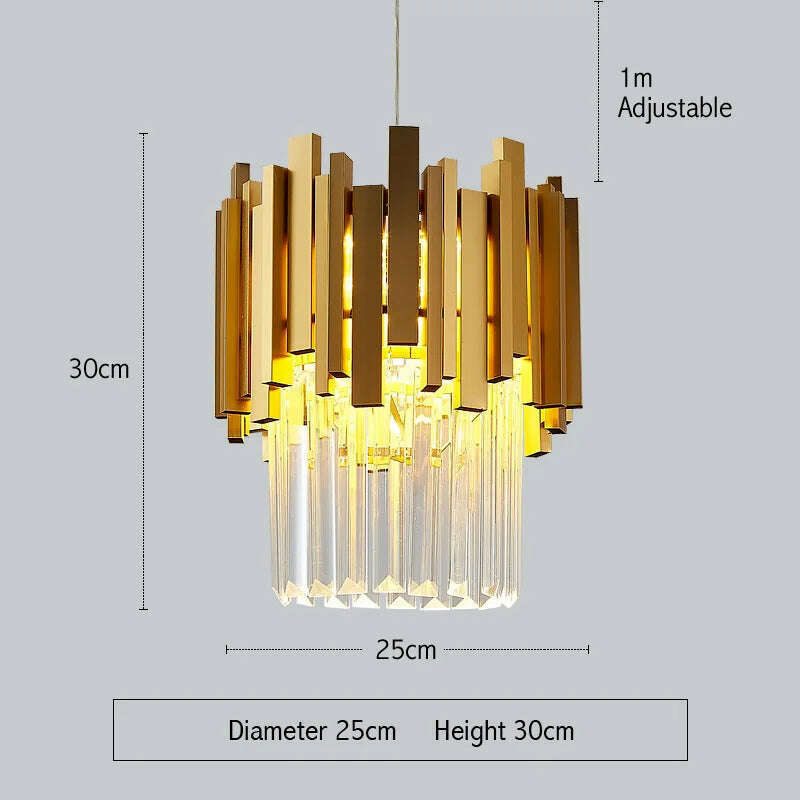 FSS Modern Gold Small Round Crystal Chandelier Lighting For Dining Room Bedroom Fixtures Kitchen Island Lustre New, 20025-1 / Cold White / China, KIMLUD Women's Clothes