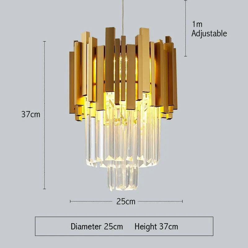 FSS Modern Gold Small Round Crystal Chandelier Lighting For Dining Room Bedroom Fixtures Kitchen Island Lustre New, 20025-2 / Cold White / China, KIMLUD Women's Clothes