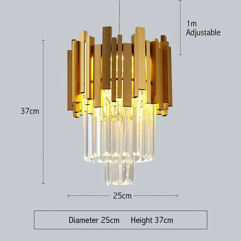 KIMLUD, FSS Modern Gold Small Round Crystal Chandelier Lighting For Dining Room Bedroom Fixtures Kitchen Island Lustre New, 20025-2 / Cold White / China, KIMLUD APPAREL - Womens Clothes