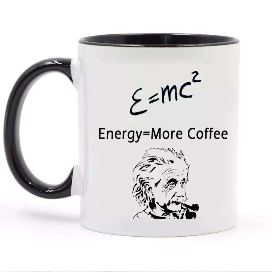 KIMLUD, Funny Science friends birthday gift Mugs E = MC2 Energy Milk Coffee Ceramic Mug - Physics Math Gift cup and mug, KIMLUD Womens Clothes